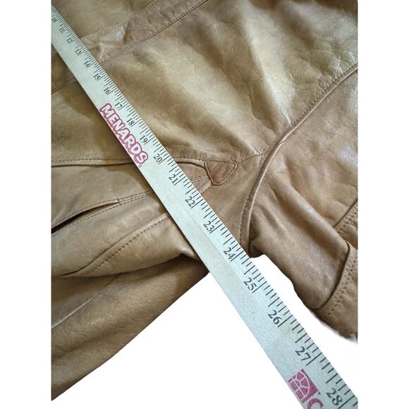 New Zealand Mens XL Leather Bomber Cooper Collections X Large Flaws Tan READ - Picture 10 of 10